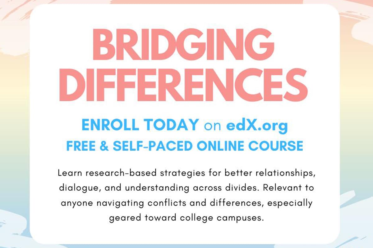 A Poster that says "Bridging Differences, Enroll today on edX.org."